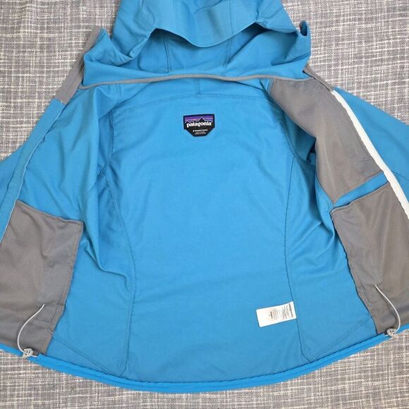 Patagonia Levitation Windbreaker Hooded Jacket Aqua Blue Women's S - Picture 4 of 15